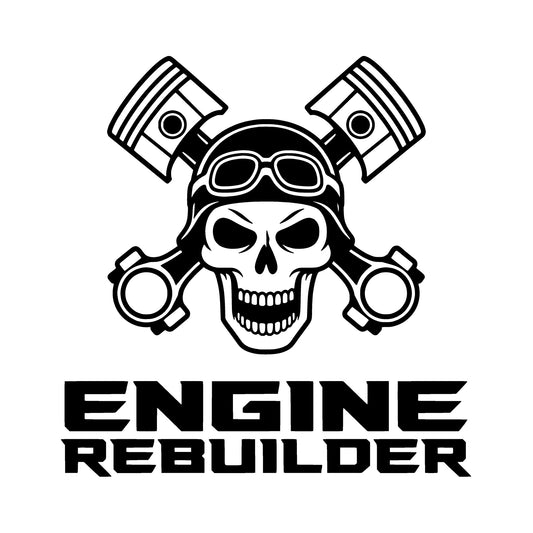 Engine Rebuilder Skull & Pistons Vinyl Decal