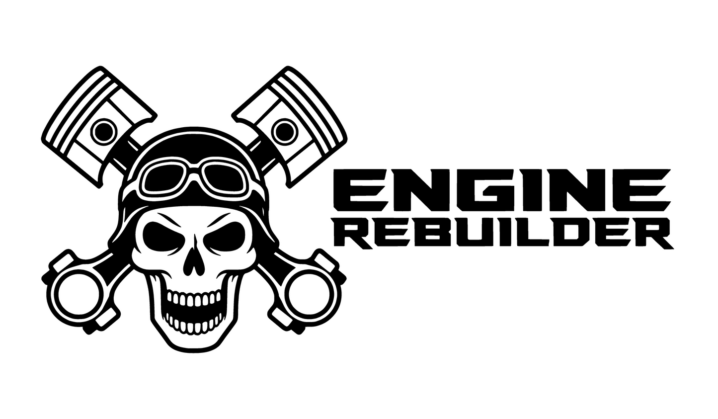 Engine Rebuilder Skull & Pistons Vinyl Decal