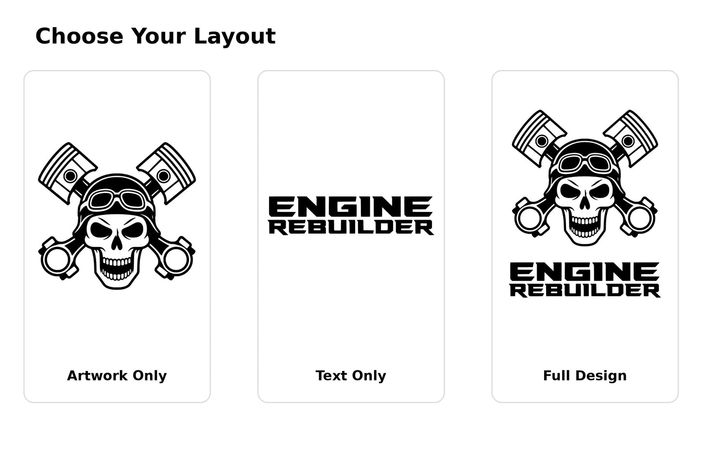 Engine Rebuilder Skull & Pistons Vinyl Decal